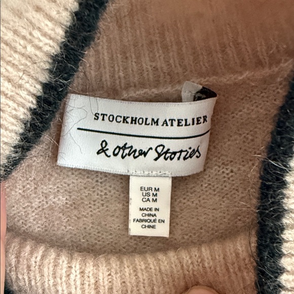 & Other Stories Wool and Mohair Blend Mock Neck Stripe Sweater - Picture 6 of 10